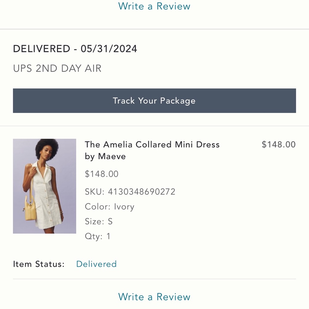 Maeve Ivory Amelia Collared Mini Dress